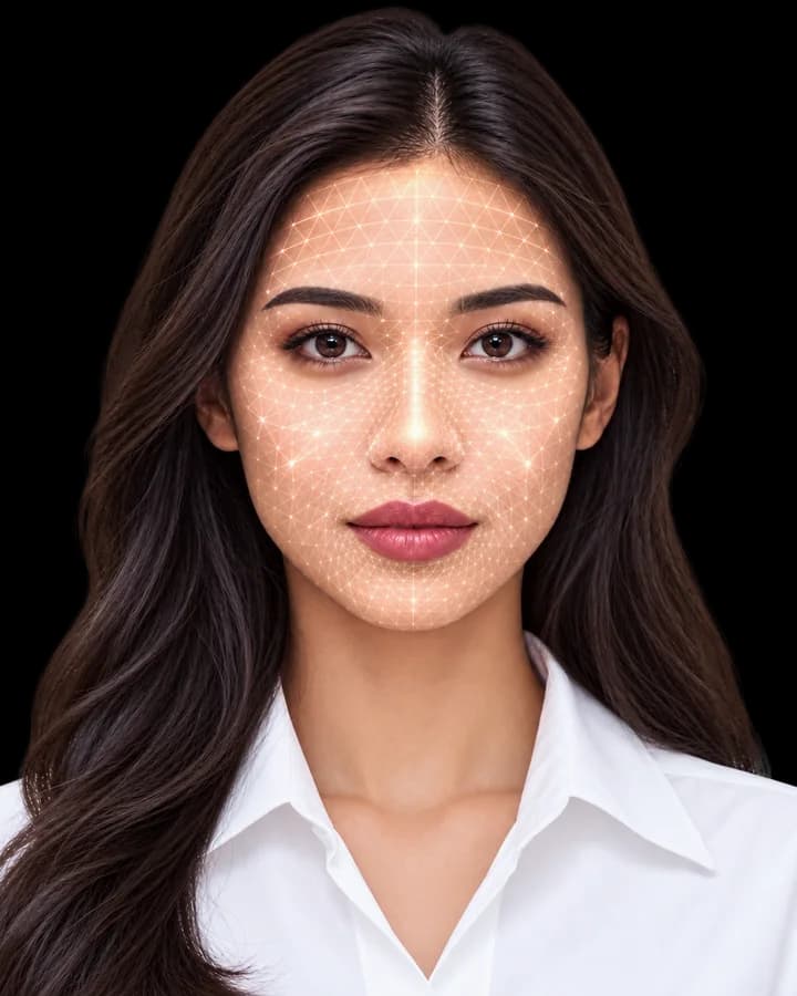 Modelo con malla 3d de tu rostro